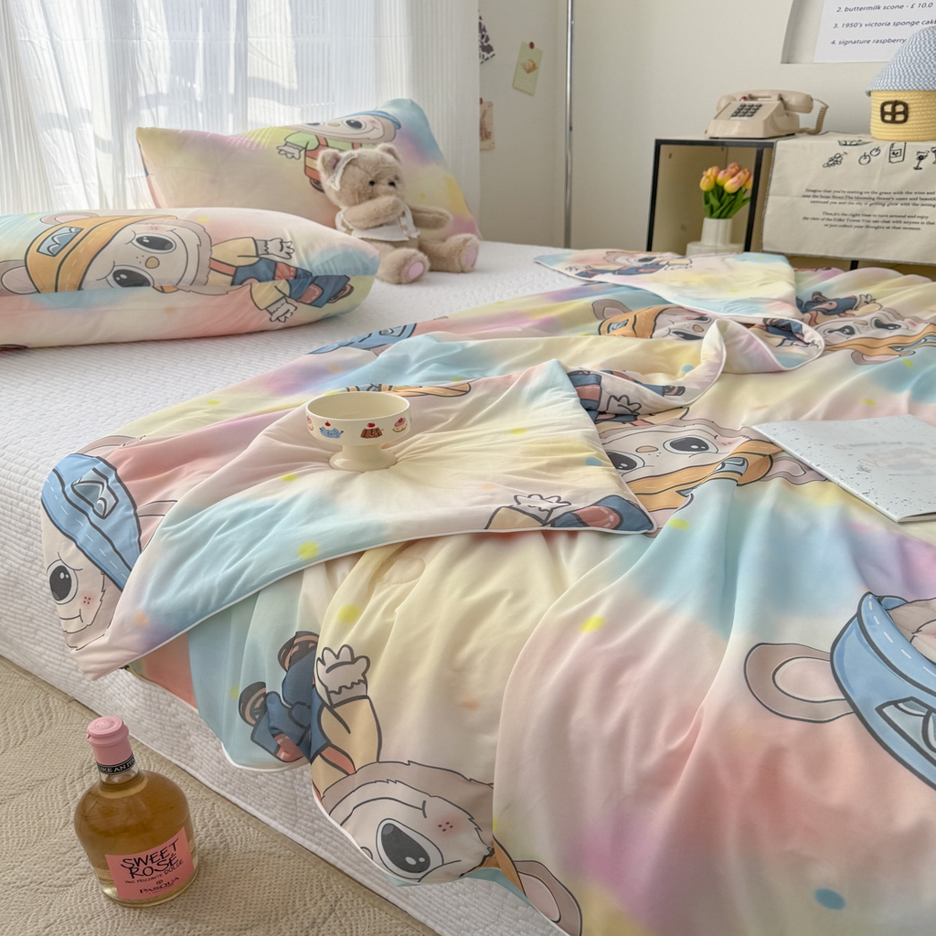 91家纺网 家纺一手货源 找家纺 （总）优雅星家纺 2026新款凉感丝印花大豆纤维夏被空调被夏凉被