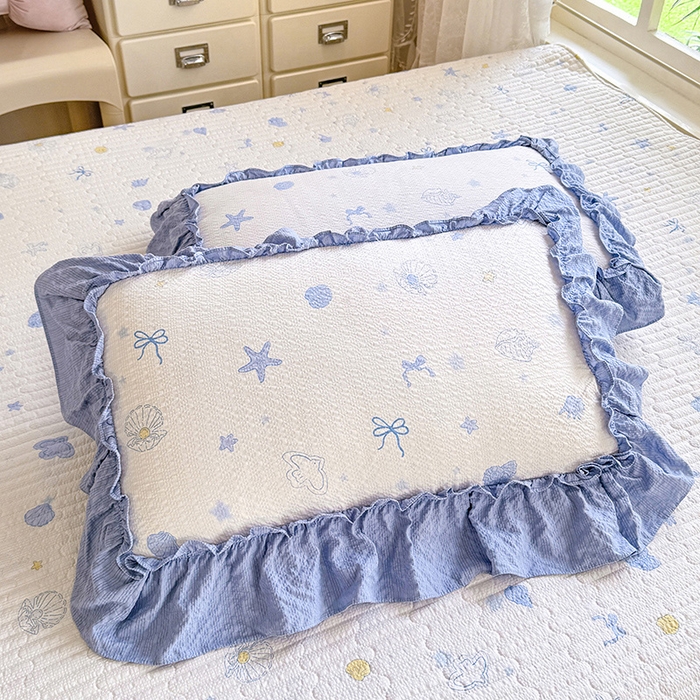 91家纺网 家纺一手货源 找家纺 韩约家纺 2026新款法式大花边泡芙棉床盖款夏被夏凉被空调被四件套 睛喜