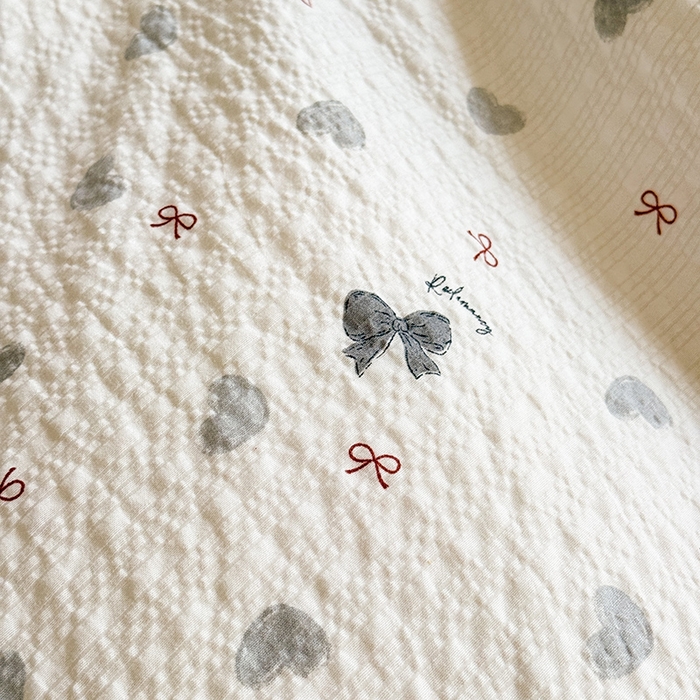 91家纺网 家纺一手货源 找家纺 韩约家纺 2026新款法式大花边泡芙棉床盖款夏被夏凉被空调被四件套 爱心蝴蝶结