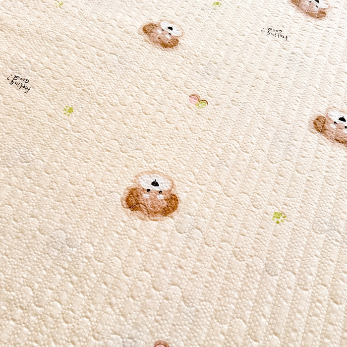 91家纺网 家纺一手货源 找家纺 韩约家纺 2026新款法式大花边泡芙棉床盖款夏被夏凉被空调被四件套 呆萌熊宝