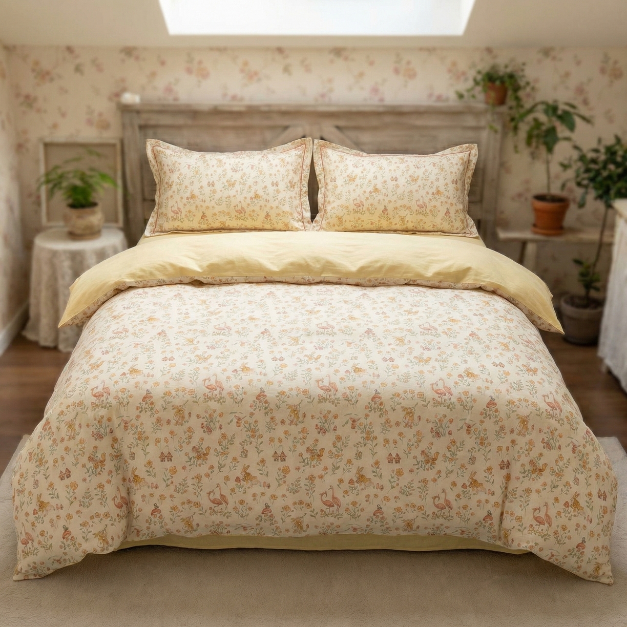  U品汇  2026新款复古全棉纯棉亚麻棉麻数码印花四件套夏季冰凉爽透气套件（含30%亚麻） 漫步沙滩