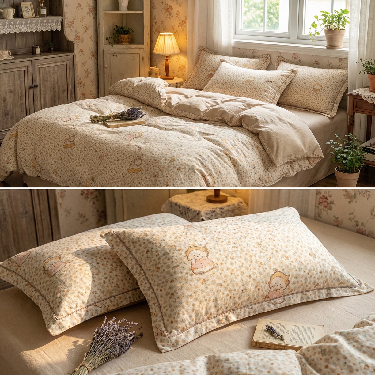 91家纺网 家纺一手货源 找家纺 （总） U品汇  2026新款复古全棉纯棉亚麻棉麻数码印花四件套夏季冰凉爽透气套件（含30%亚麻）