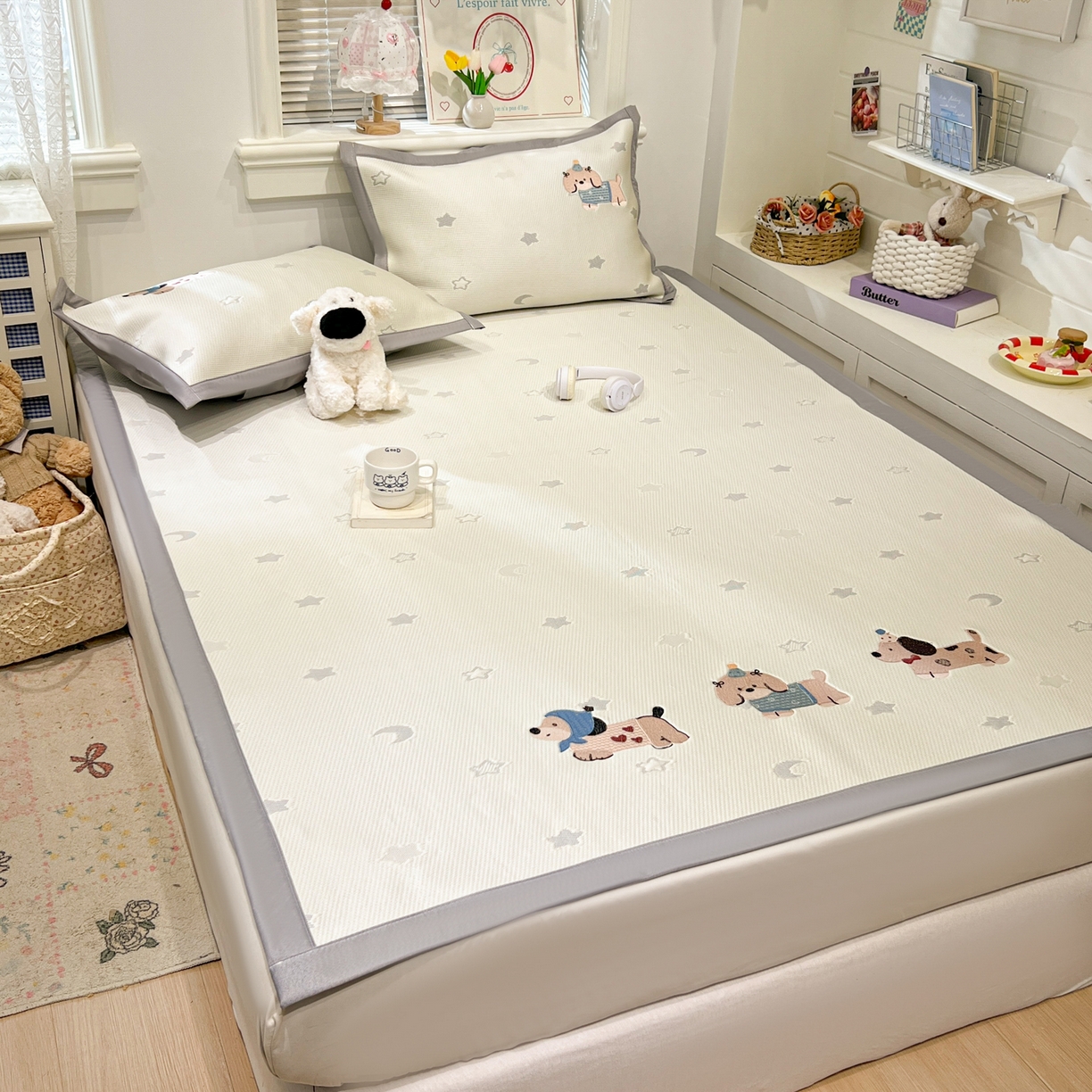 91家纺网 家纺一手货源 找家纺 （总）川悦生活 2026新款凉感提花绣花豆豆席