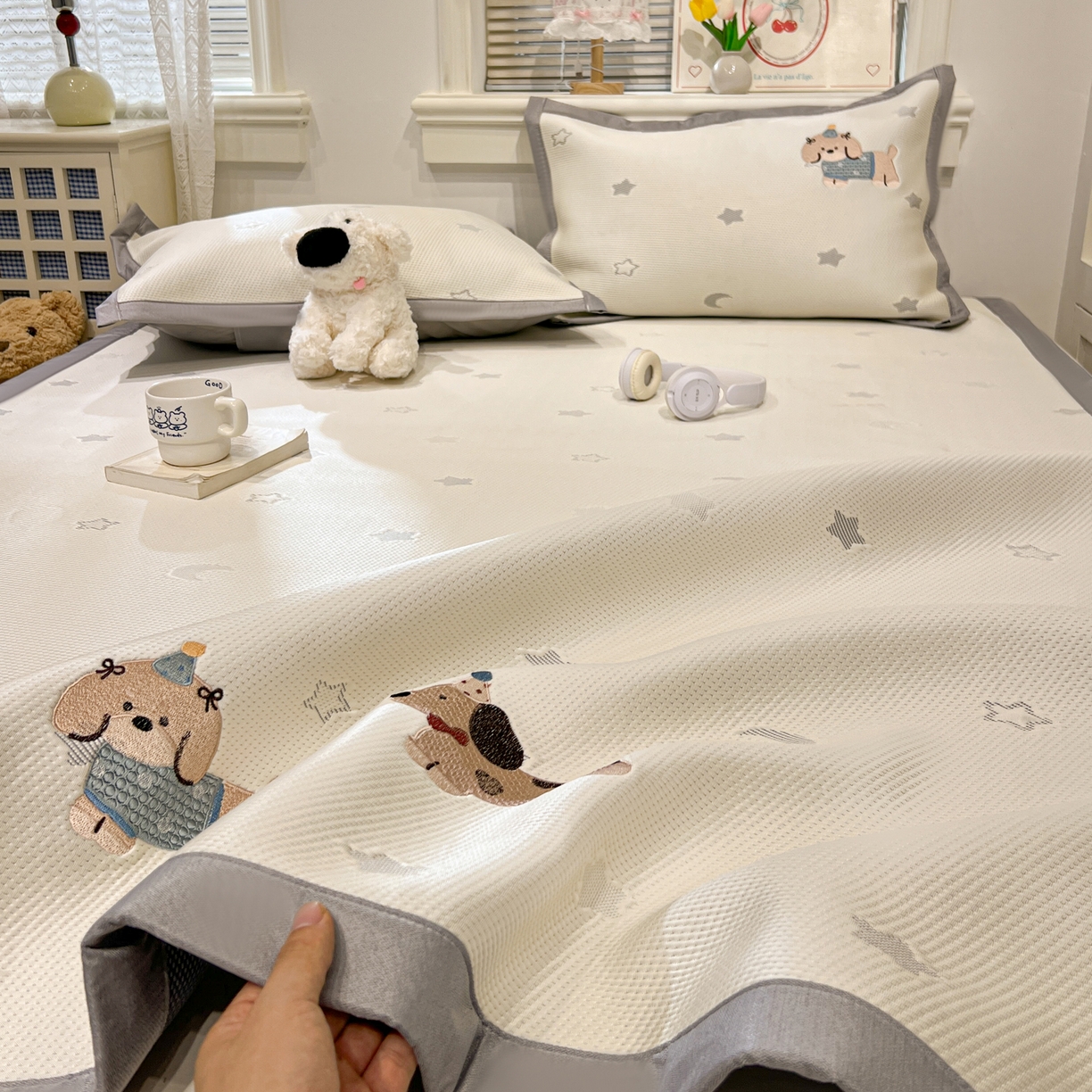 91家纺网 家纺一手货源 找家纺 （总）川悦生活 2026新款凉感提花绣花豆豆席