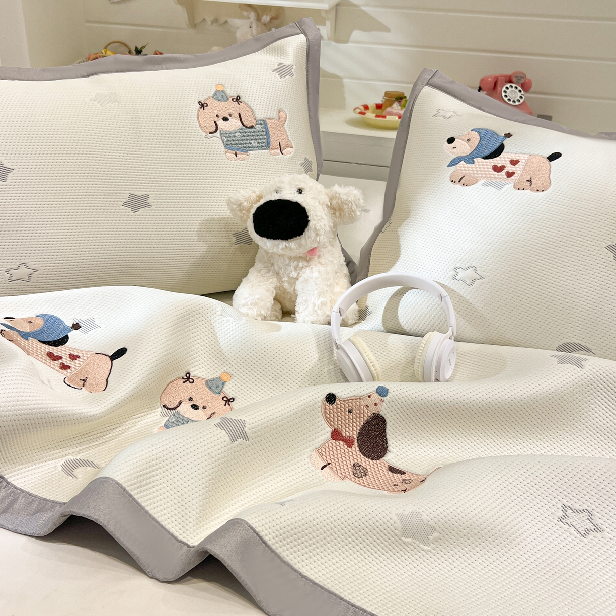 91家纺网 家纺一手货源 找家纺 （总）川悦生活 2026新款凉感提花绣花豆豆席