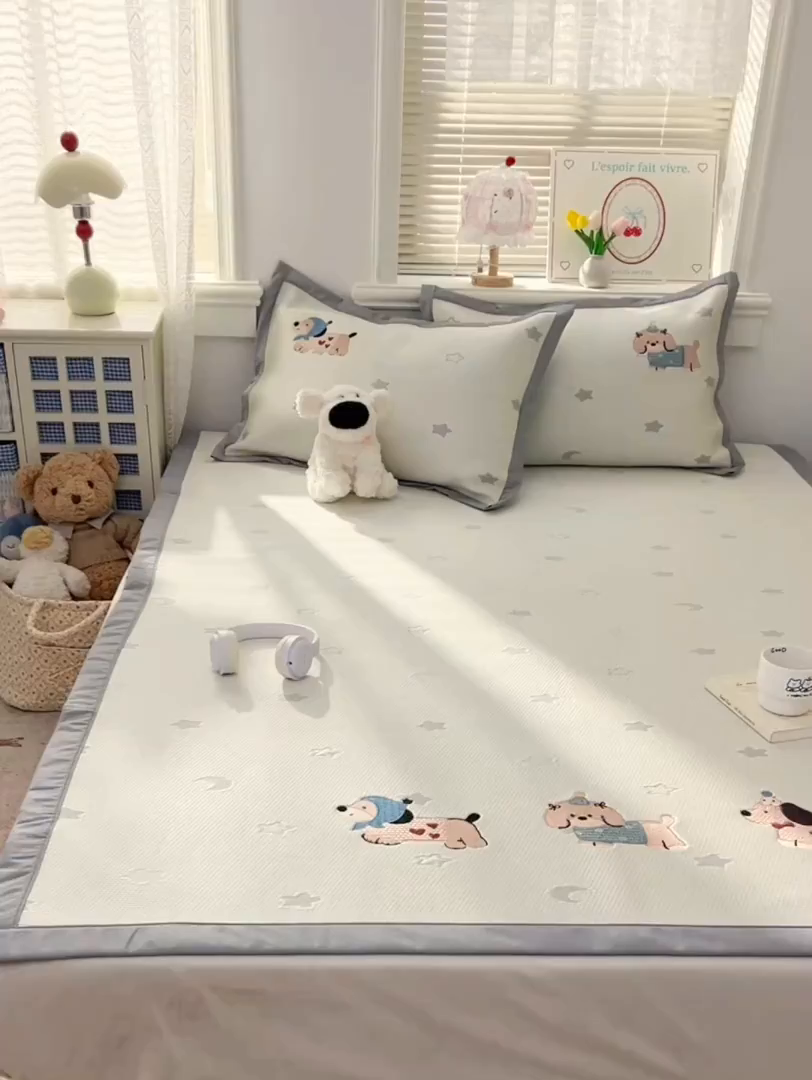 91家纺网 家纺一手货源 找家纺 （总）川悦生活 2026新款凉感提花绣花豆豆席