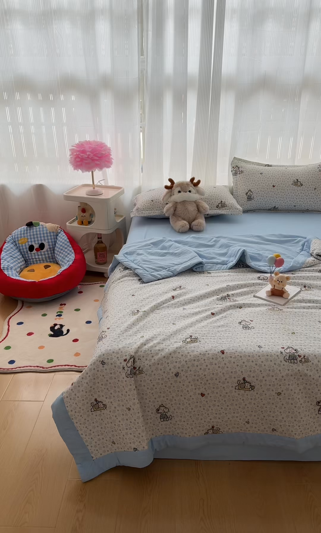 91家纺网 家纺一手货源 找家纺 （总）优雅星家纺 2026新款A泡芙双层纱大豆夏被夏凉被空调被夏被四件套