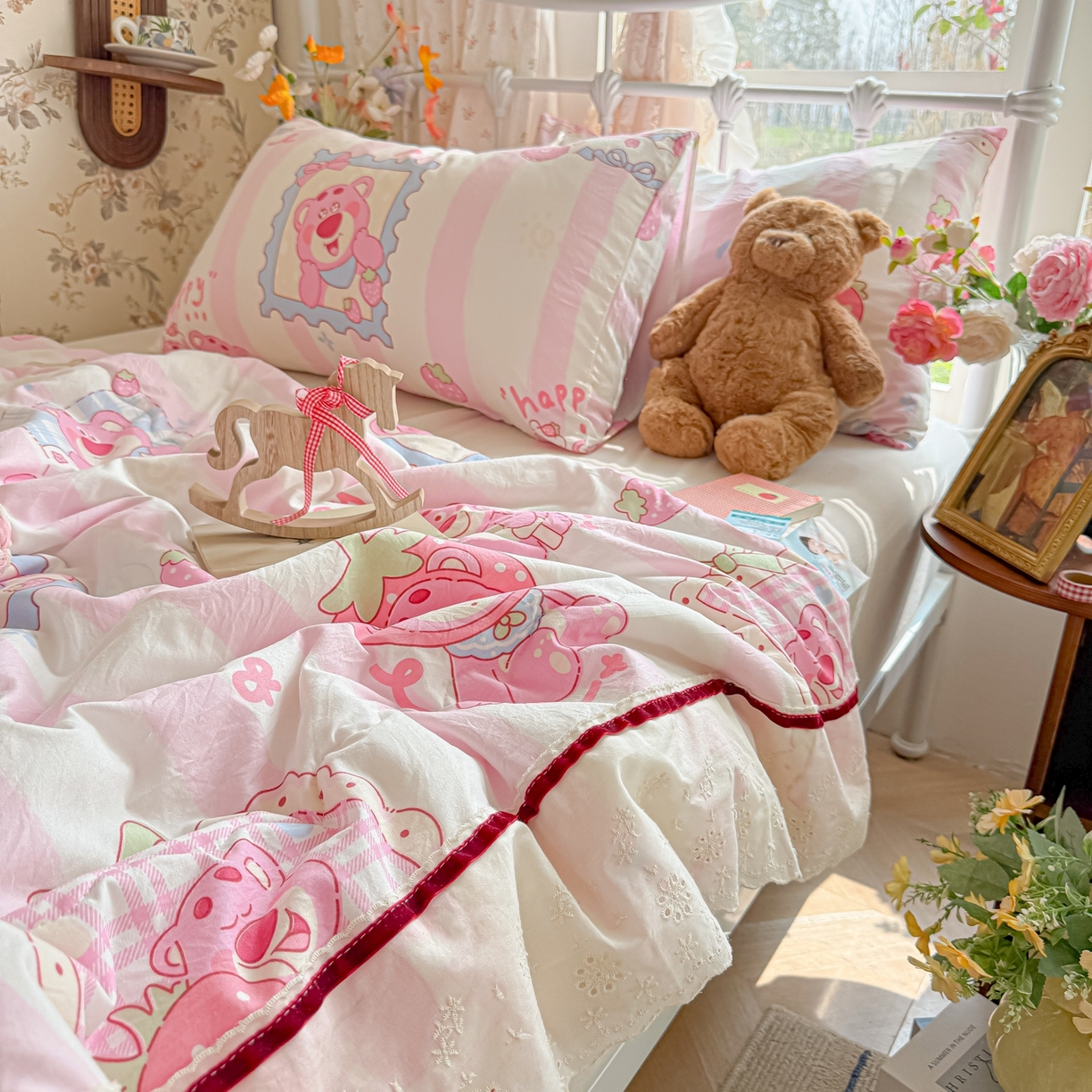 91家纺网 家纺一手货源 找家纺 （总）子钦家纺 2026春夏新款云朵棉水洗棉双层纱法式花边夏被夏凉被空调被