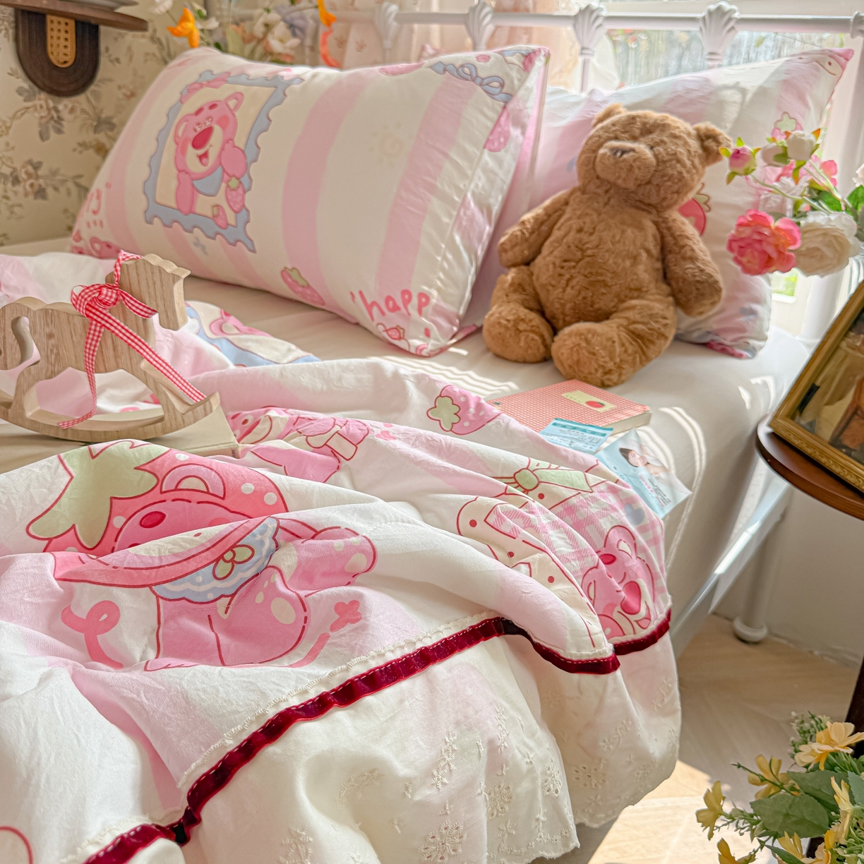 91家纺网 家纺一手货源 找家纺 （总）子钦家纺 2026春夏新款云朵棉水洗棉双层纱法式花边夏被夏凉被空调被