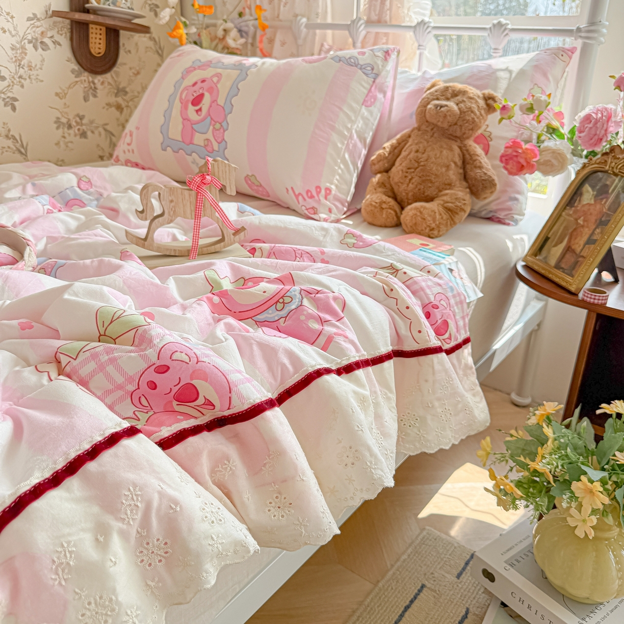 91家纺网 家纺一手货源 找家纺 （总）子钦家纺 2026春夏新款云朵棉水洗棉双层纱法式花边夏被夏凉被空调被