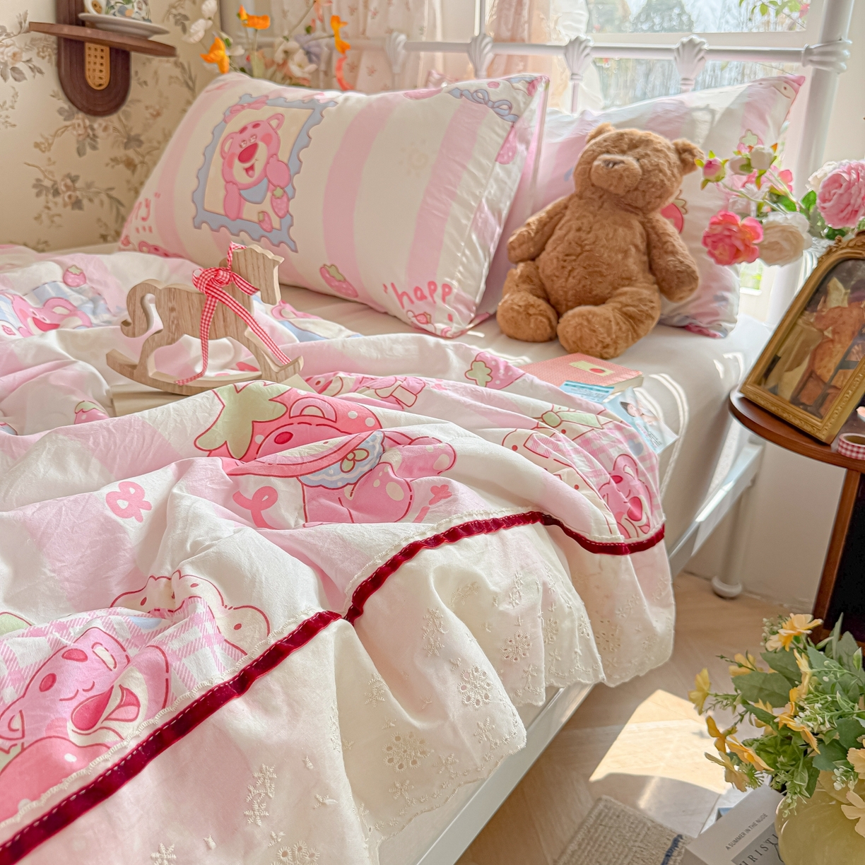 91家纺网 家纺一手货源 找家纺 （总）子钦家纺 2026春夏新款云朵棉水洗棉双层纱法式花边夏被夏凉被空调被