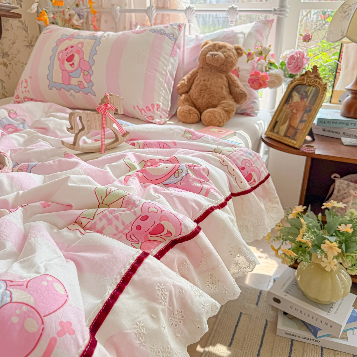 91家纺网 家纺一手货源 找家纺 （总）子钦家纺 2026春夏新款云朵棉水洗棉双层纱法式花边夏被夏凉被空调被