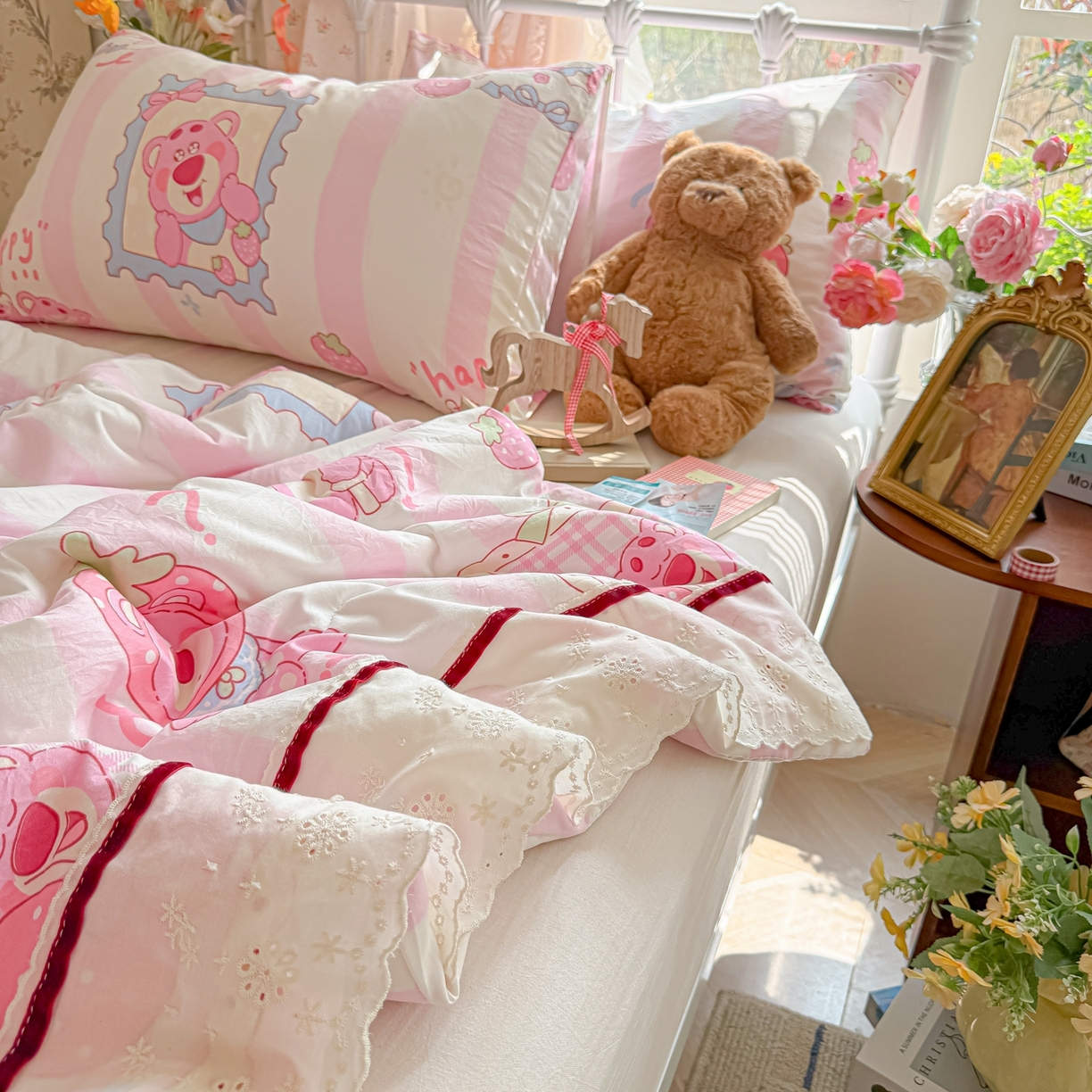 91家纺网 家纺一手货源 找家纺 （总）子钦家纺 2026春夏新款云朵棉水洗棉双层纱法式花边夏被夏凉被空调被