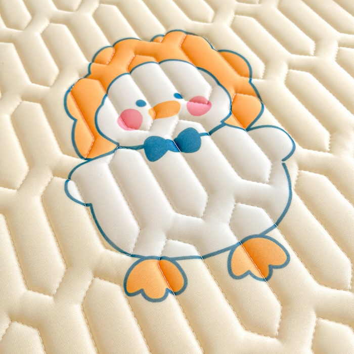 91家纺网 家纺一手货源 找家纺 沐慕 2026新款小清新凉感丝乳胶凉席三件套 萌萌鸭