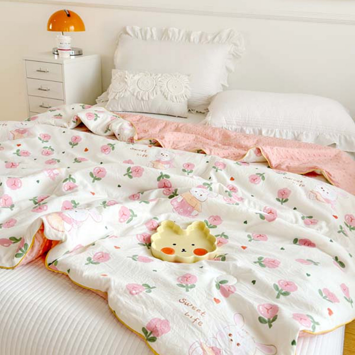 91家纺网 家纺一手货源 找家纺 （总）赛琳 2026新款小清新大豆纤维豆豆被春秋被儿童夏凉被空调被