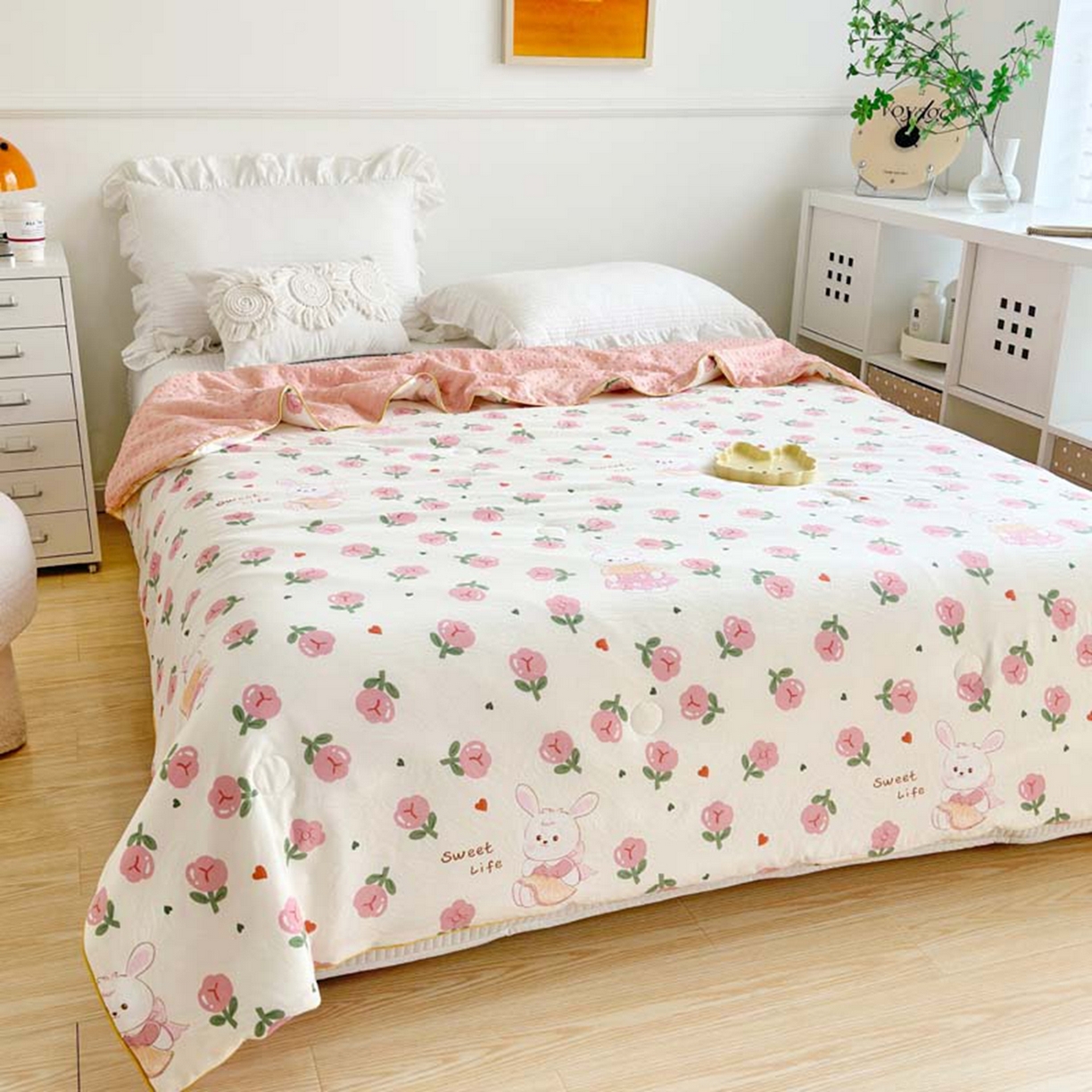 91家纺网 家纺一手货源 找家纺 （总）赛琳 2026新款小清新大豆纤维豆豆被春秋被儿童夏凉被空调被