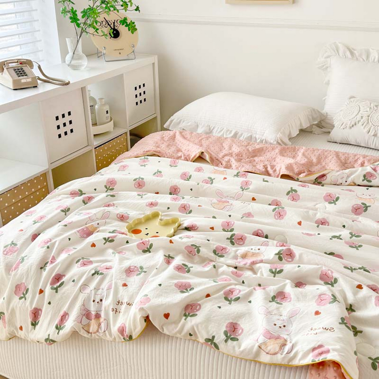 91家纺网 家纺一手货源 找家纺 （总）赛琳 2026新款小清新大豆纤维豆豆被春秋被儿童夏凉被空调被