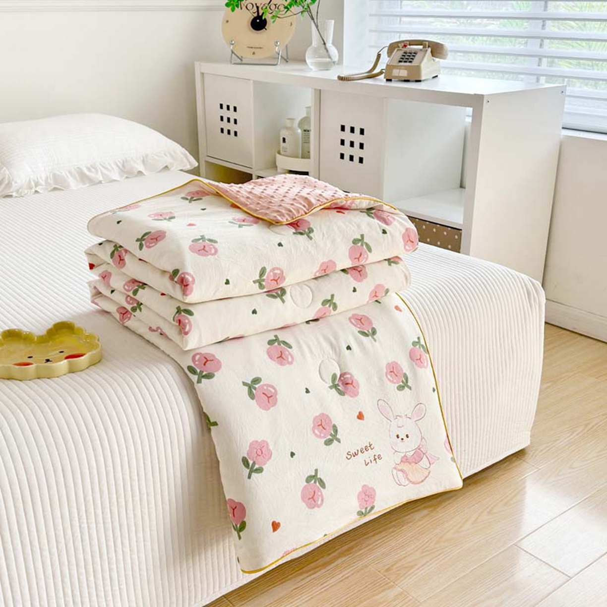 91家纺网 家纺一手货源 找家纺 （总）赛琳 2026新款小清新大豆纤维豆豆被春秋被儿童夏凉被空调被