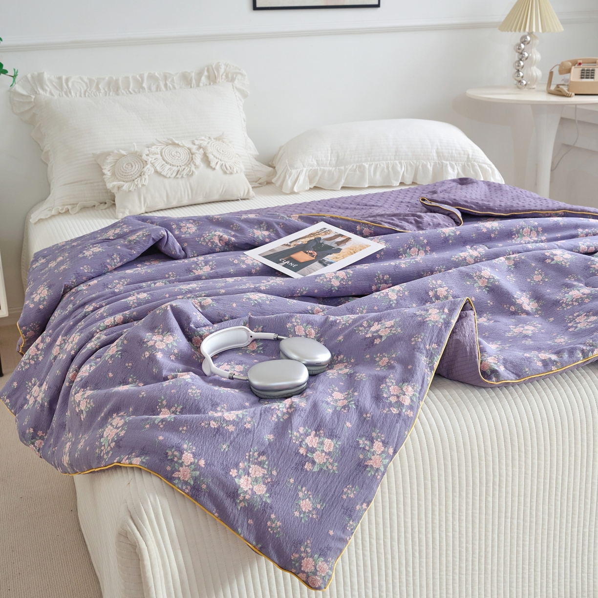 91家纺网 家纺一手货源 找家纺 赛琳 2026新款小清新大豆纤维豆豆被春秋被儿童夏凉被空调被 豆蔻年华