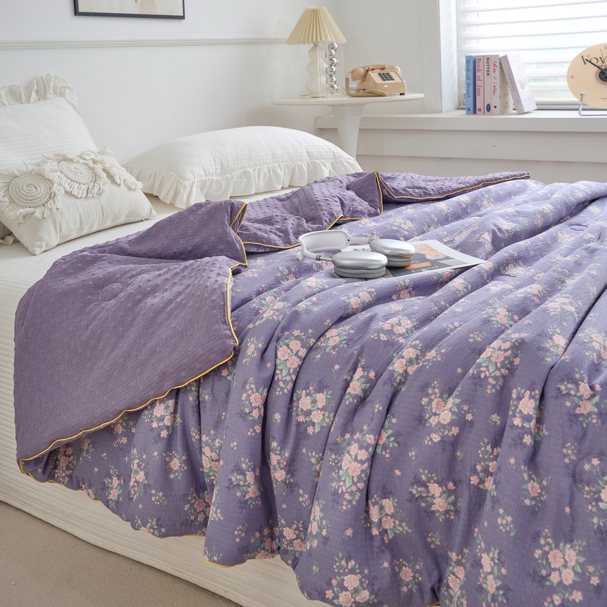 91家纺网 家纺一手货源 找家纺 赛琳 2026新款小清新大豆纤维豆豆被春秋被儿童夏凉被空调被 豆蔻年华