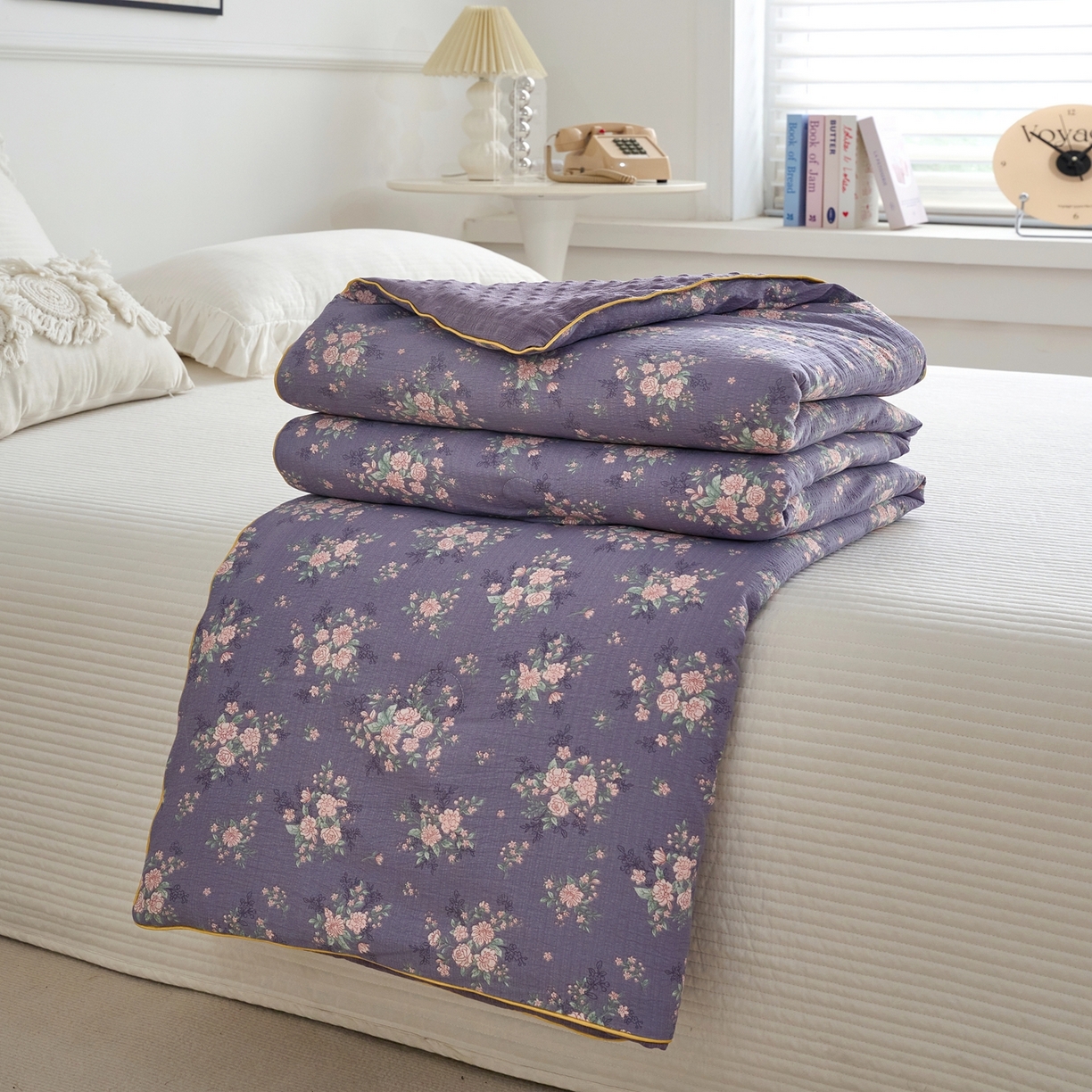 91家纺网 家纺一手货源 找家纺 赛琳 2026新款小清新大豆纤维豆豆被春秋被儿童夏凉被空调被 豆蔻年华