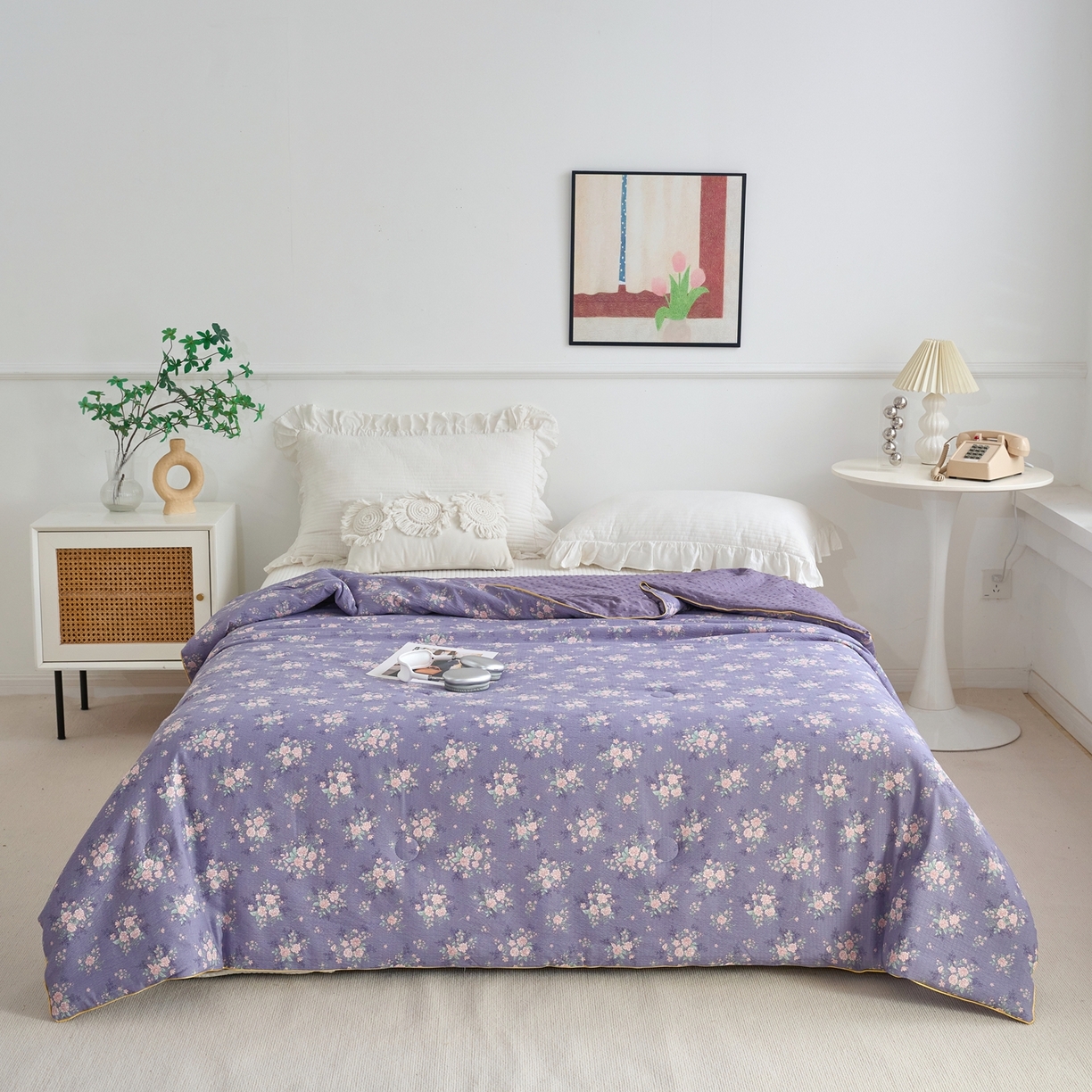 91家纺网 家纺一手货源 找家纺 赛琳 2026新款小清新大豆纤维豆豆被春秋被儿童夏凉被空调被 豆蔻年华