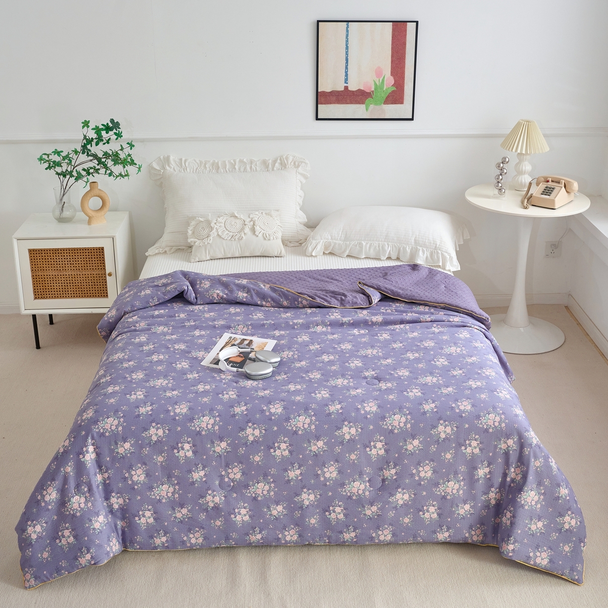 91家纺网 家纺一手货源 找家纺 赛琳 2026新款小清新大豆纤维豆豆被春秋被儿童夏凉被空调被 豆蔻年华