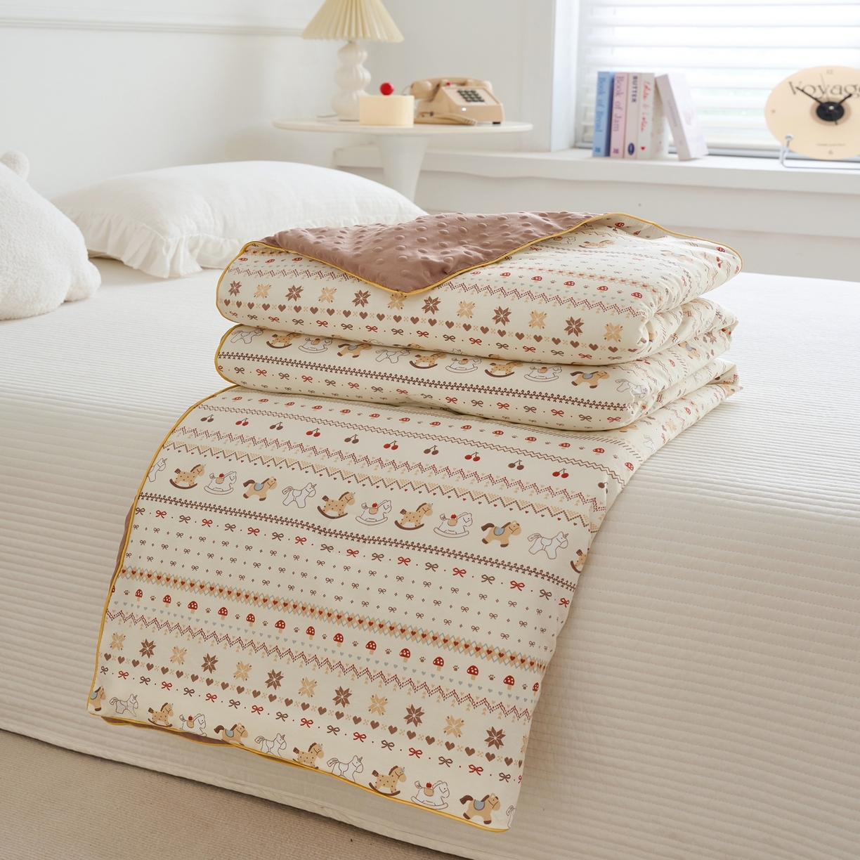 91家纺网 家纺一手货源 找家纺 赛琳 2026新款小清新大豆纤维豆豆被春秋被儿童夏凉被空调被 费尔岛木马