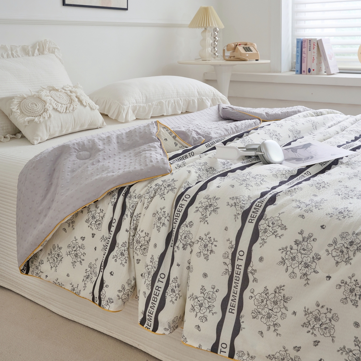 91家纺网 家纺一手货源 找家纺 赛琳 2026新款小清新大豆纤维豆豆被春秋被儿童夏凉被空调被 赫本娜