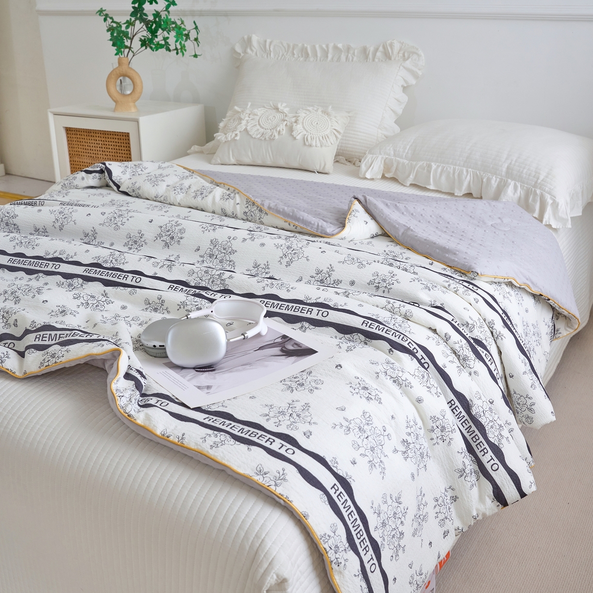 91家纺网 家纺一手货源 找家纺 赛琳 2026新款小清新大豆纤维豆豆被春秋被儿童夏凉被空调被 赫本娜