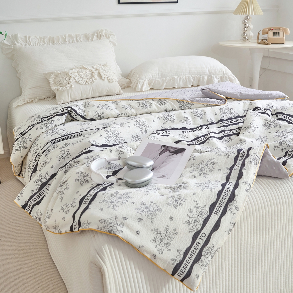 91家纺网 家纺一手货源 找家纺 赛琳 2026新款小清新大豆纤维豆豆被春秋被儿童夏凉被空调被 赫本娜