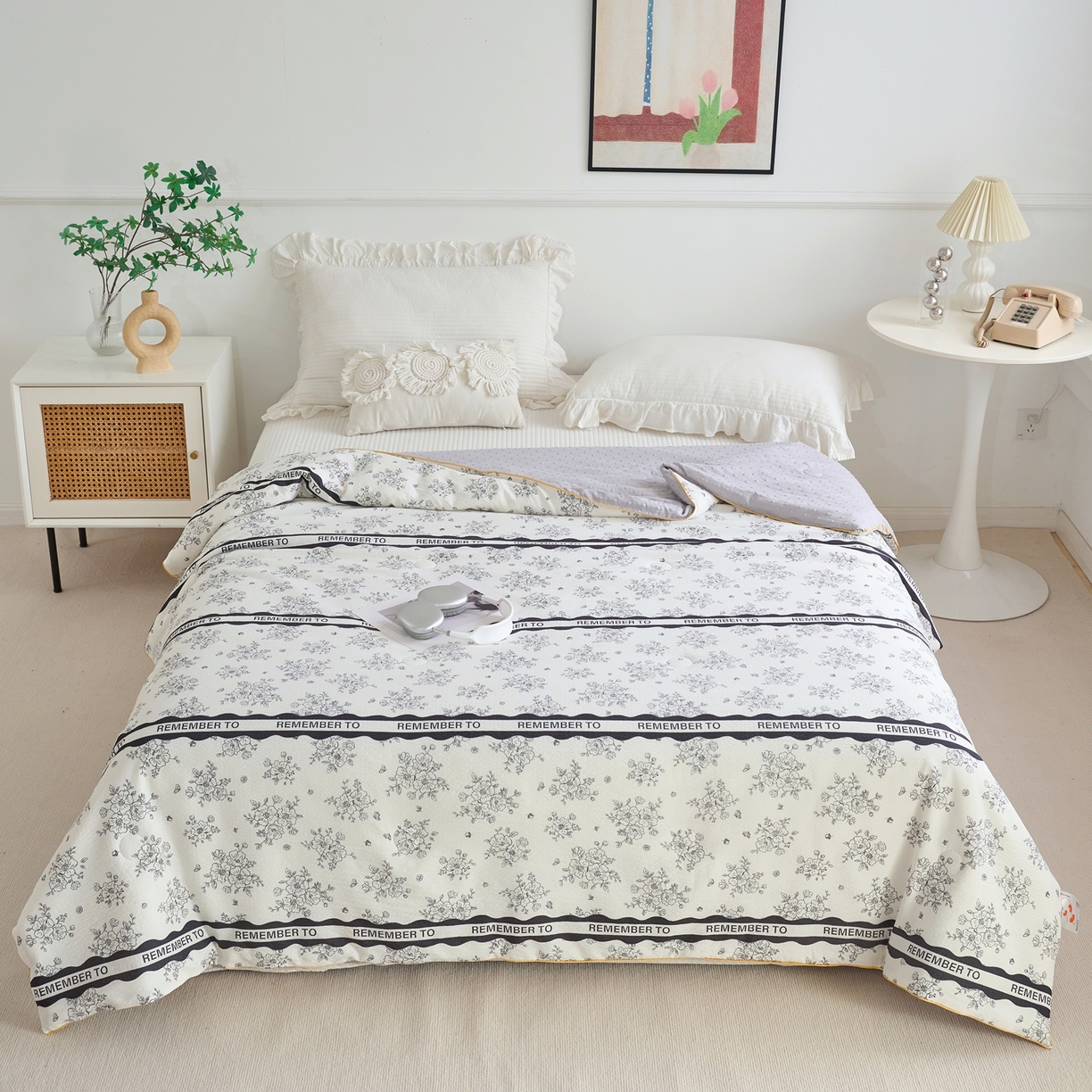 91家纺网 家纺一手货源 找家纺 赛琳 2026新款小清新大豆纤维豆豆被春秋被儿童夏凉被空调被 赫本娜