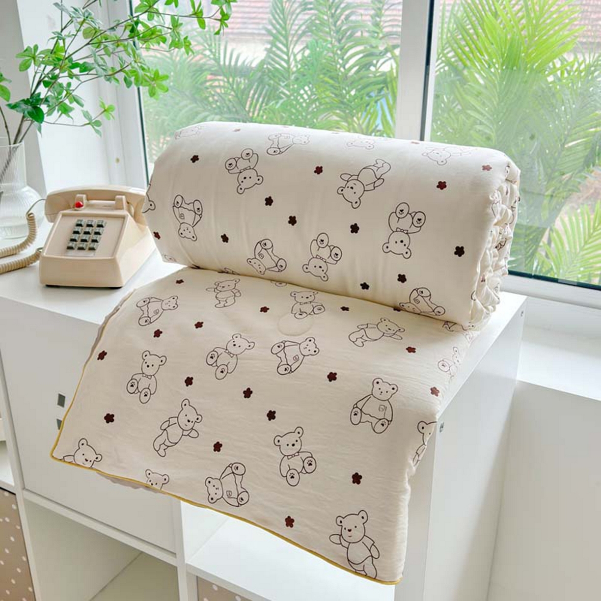 91家纺网 家纺一手货源 找家纺 赛琳 2026新款小清新大豆纤维豆豆被春秋被儿童夏凉被空调被 小熊院长