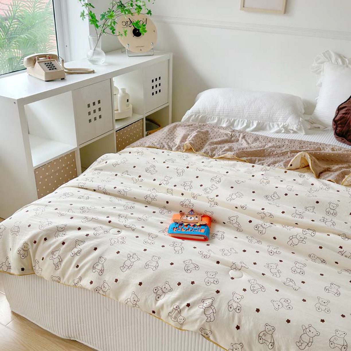 91家纺网 家纺一手货源 找家纺 赛琳 2026新款小清新大豆纤维豆豆被春秋被儿童夏凉被空调被 小熊院长