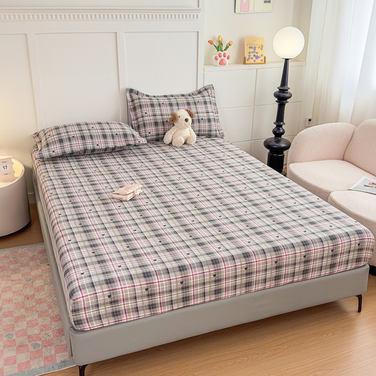 91家纺网 家纺一手货源 找家纺 优雅星家纺 2026春夏新款a类泡芙双层纱床笠印花卡通全包围床垫保护套单床笠 床笠单件 心律