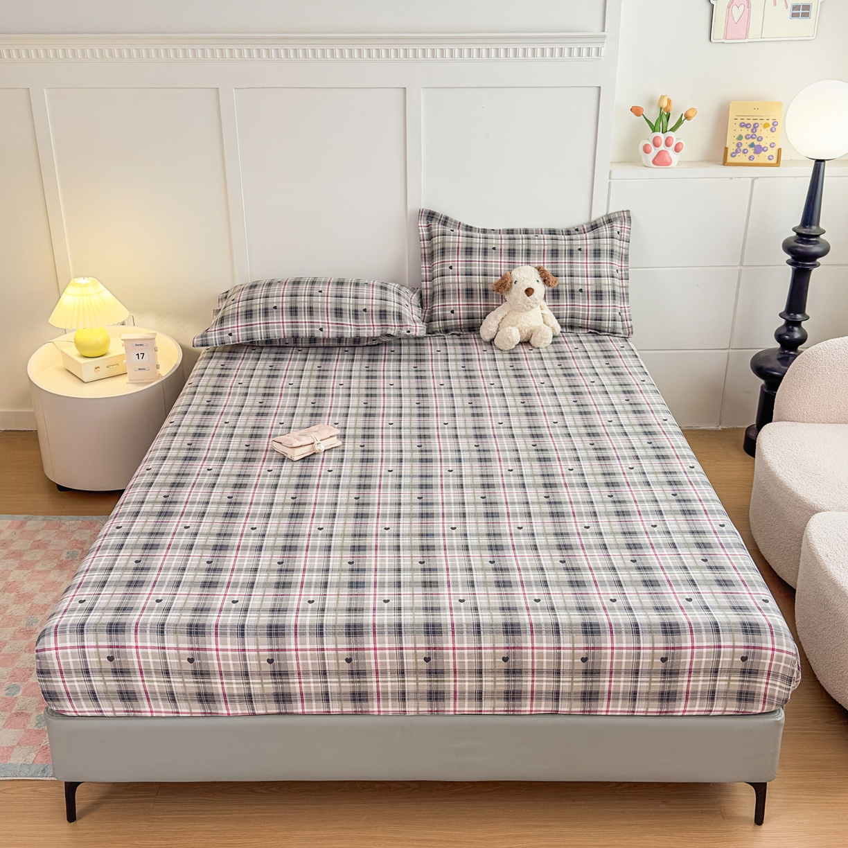 91家纺网 家纺一手货源 找家纺 优雅星家纺 2026春夏新款a类泡芙双层纱床笠印花卡通全包围床垫保护套单床笠 床笠单件 心律