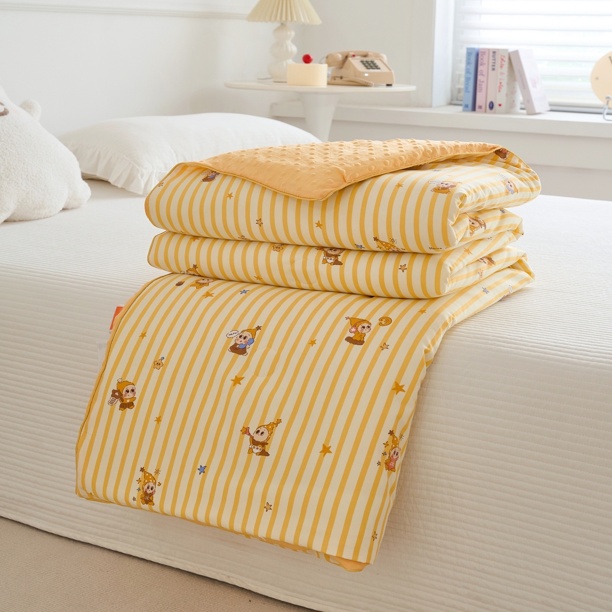 91家纺网 家纺一手货源 找家纺 赛琳 2026新款小清新大豆纤维豆豆被春秋被儿童夏凉被空调被 芝士星星