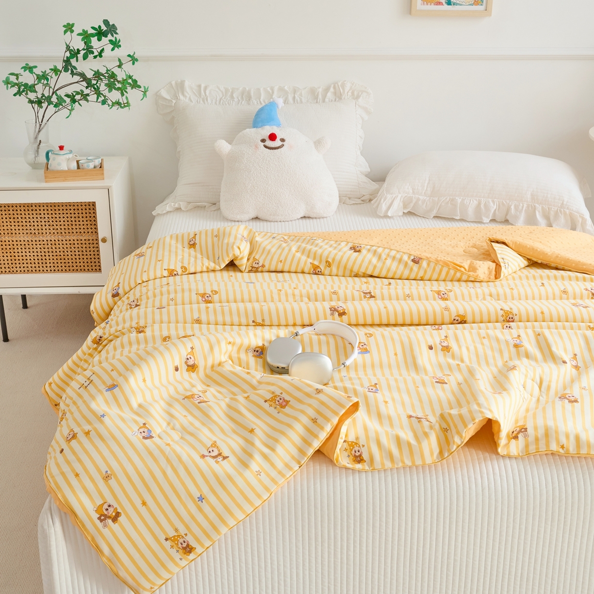 91家纺网 家纺一手货源 找家纺 赛琳 2026新款小清新大豆纤维豆豆被春秋被儿童夏凉被空调被 芝士星星