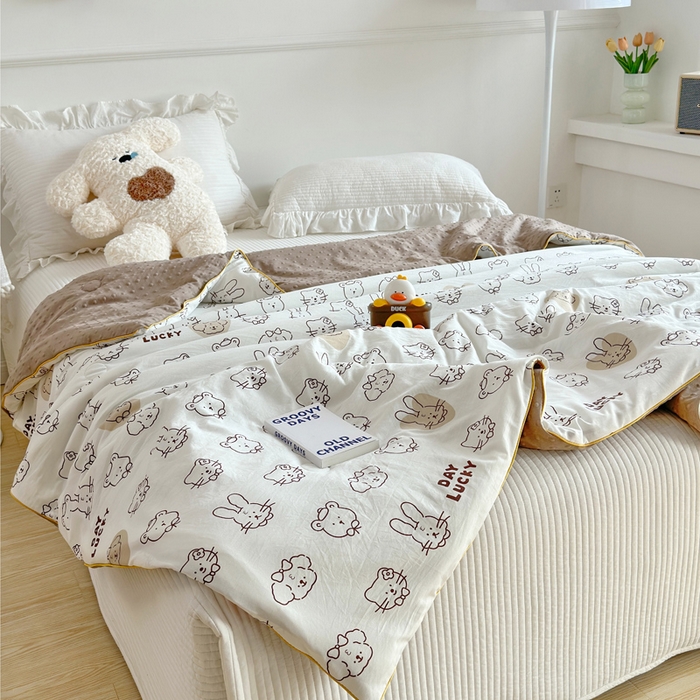 赛琳 2026新款小清新大豆纤维豆豆被春秋被儿童夏凉被空调被 宠物家族