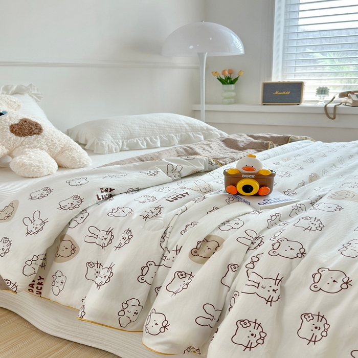 91家纺网 家纺一手货源 找家纺 赛琳 2026新款小清新大豆纤维豆豆被春秋被儿童夏凉被空调被 宠物家族