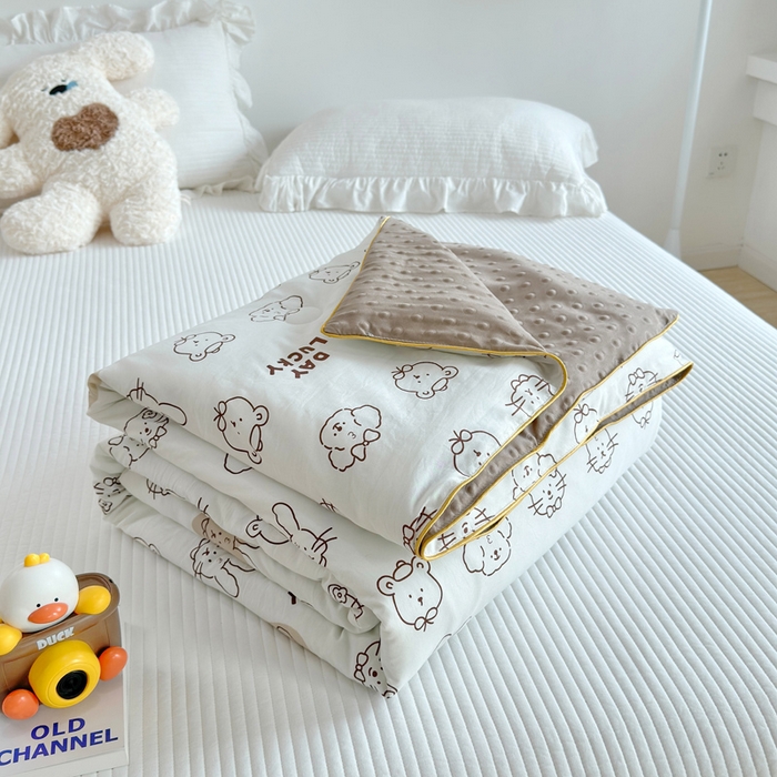 91家纺网 家纺一手货源 找家纺 赛琳 2026新款小清新大豆纤维豆豆被春秋被儿童夏凉被空调被 宠物家族