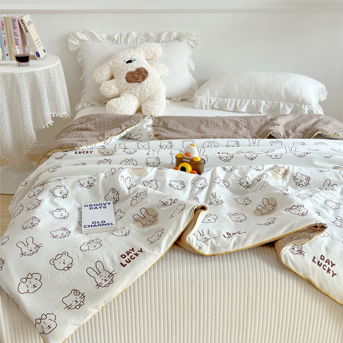 91家纺网 家纺一手货源 找家纺 赛琳 2026新款小清新大豆纤维豆豆被春秋被儿童夏凉被空调被 宠物家族