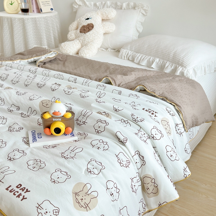 91家纺网 家纺一手货源 找家纺 赛琳 2026新款小清新大豆纤维豆豆被春秋被儿童夏凉被空调被 宠物家族