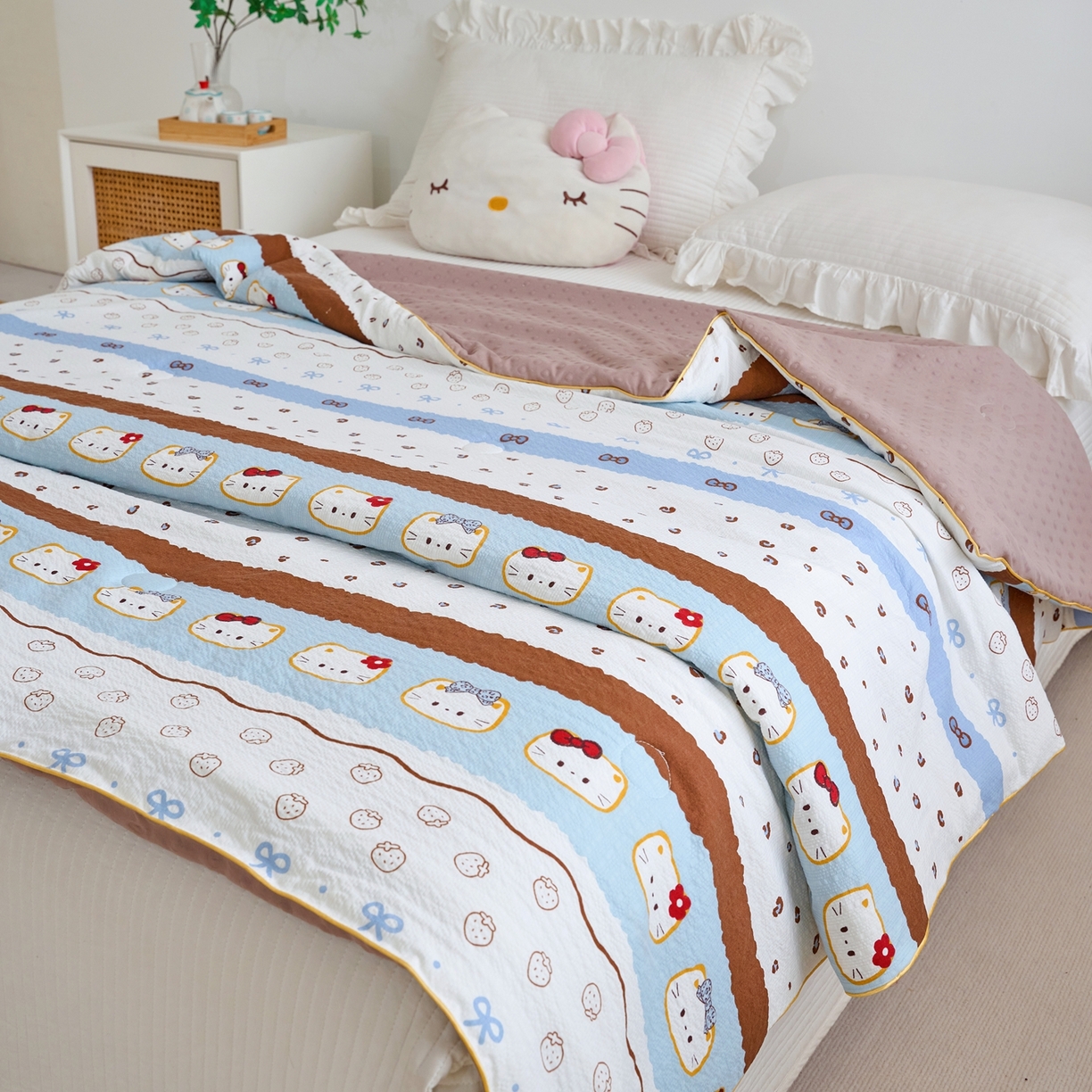 91家纺网 家纺一手货源 找家纺 赛琳 2026新款小清新大豆纤维豆豆被春秋被儿童夏凉被空调被 凯特日记