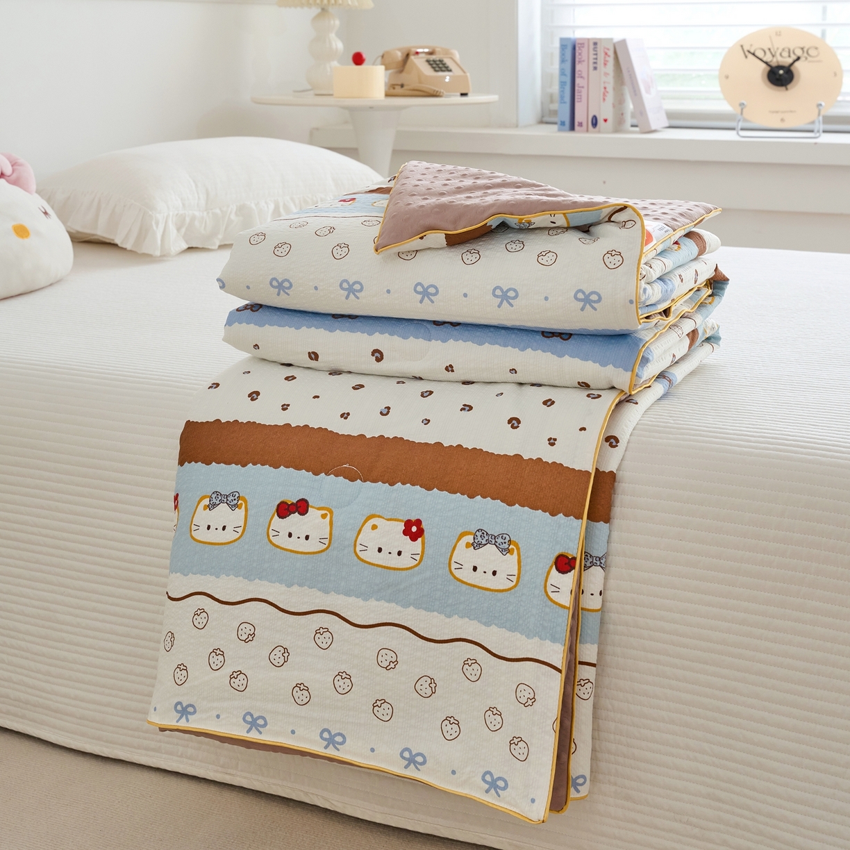 91家纺网 家纺一手货源 找家纺 赛琳 2026新款小清新大豆纤维豆豆被春秋被儿童夏凉被空调被 凯特日记