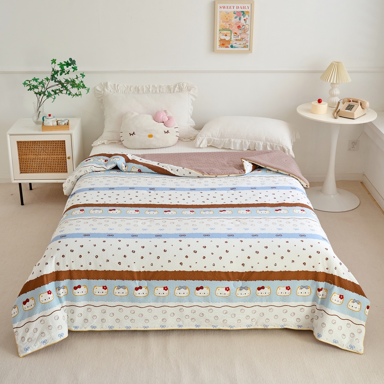 91家纺网 家纺一手货源 找家纺 赛琳 2026新款小清新大豆纤维豆豆被春秋被儿童夏凉被空调被 凯特日记