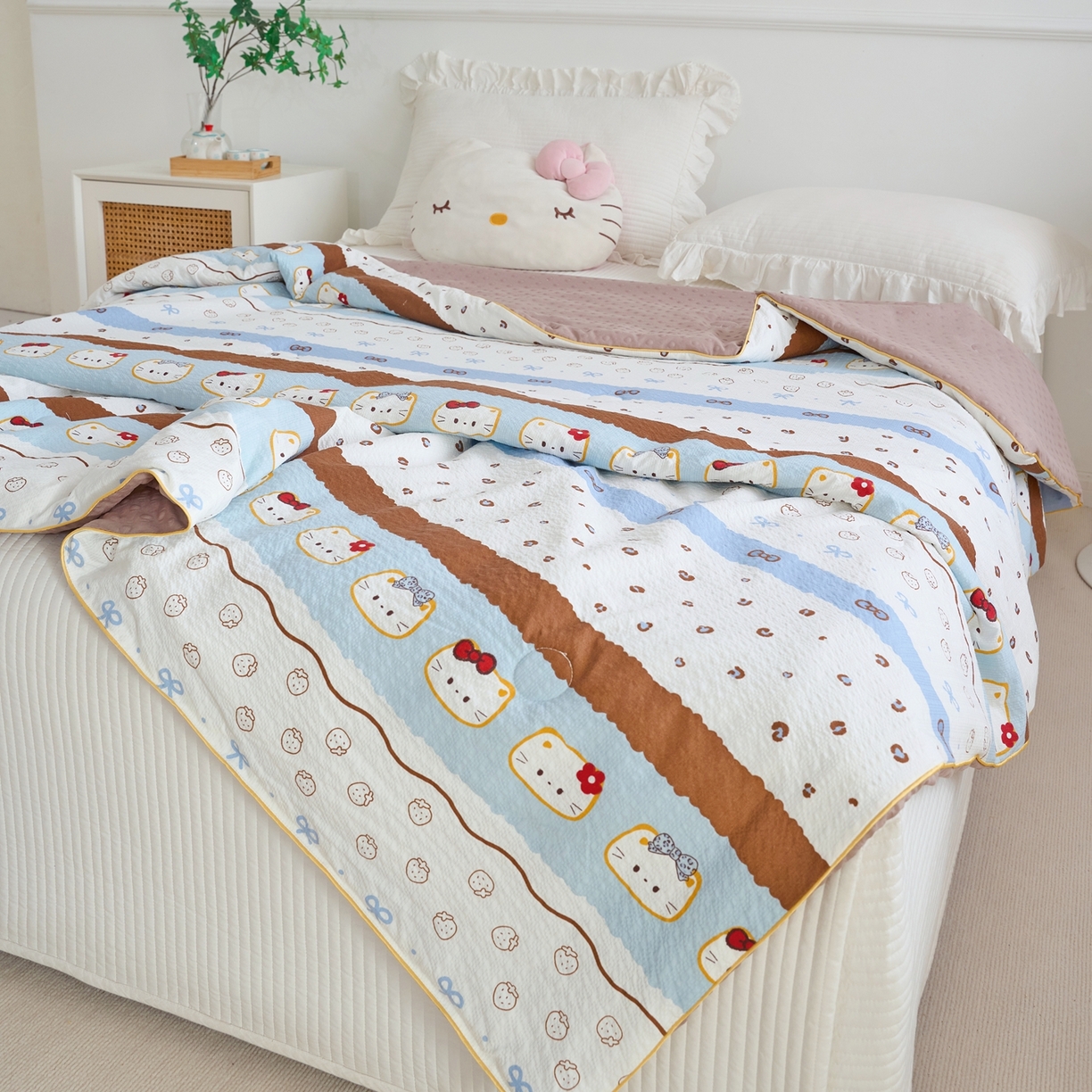 91家纺网 家纺一手货源 找家纺 赛琳 2026新款小清新大豆纤维豆豆被春秋被儿童夏凉被空调被 凯特日记