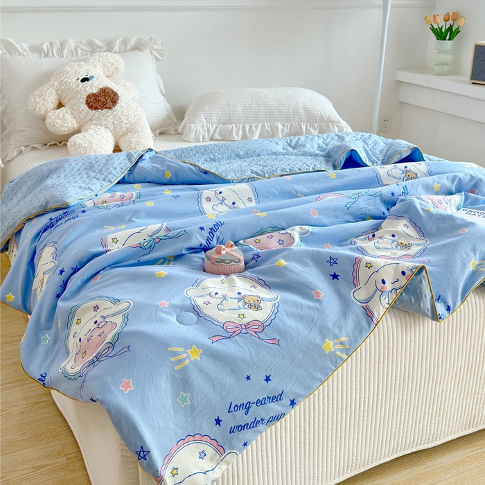 赛琳 2026新款小清新大豆纤维豆豆被春秋被儿童夏凉被空调被 蓝圈圈小狗