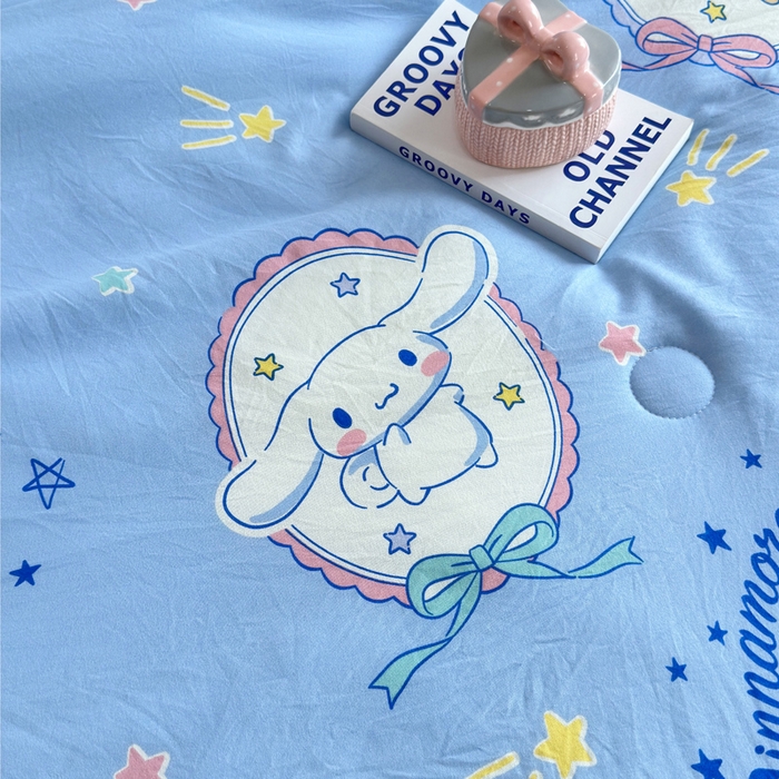 91家纺网 家纺一手货源 找家纺 赛琳 2026新款小清新大豆纤维豆豆被春秋被儿童夏凉被空调被 蓝圈圈小狗