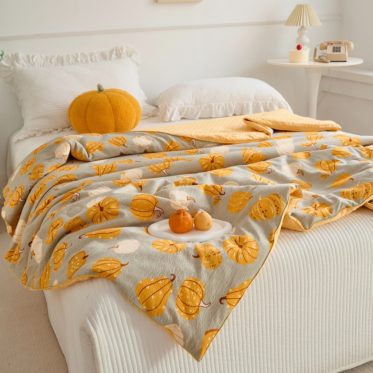 91家纺网 家纺一手货源 找家纺 赛琳 2026新款小清新大豆纤维豆豆被春秋被儿童夏凉被空调被 南瓜派对